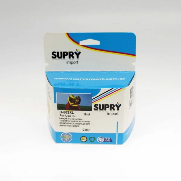 Cartucho de Tinta Compatível HP CZ106AB/662XL COLOR