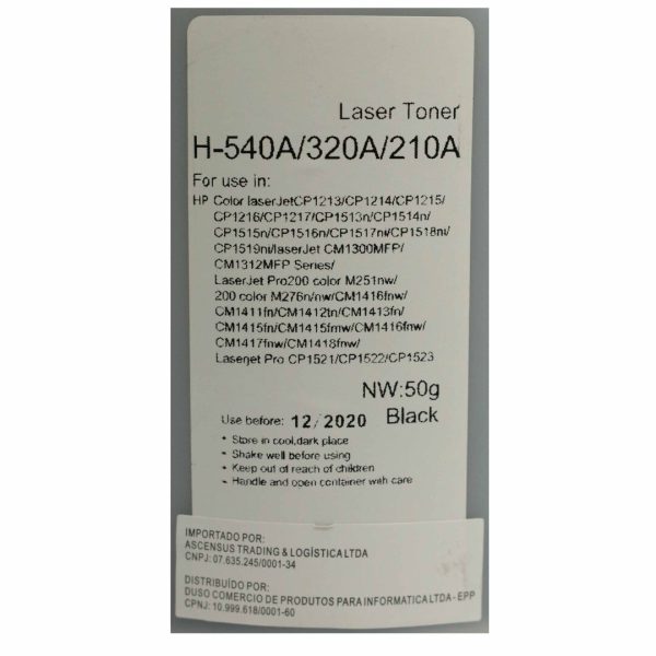 Pó de Toner Compatível HP 540A/320A/210A 1215 BLACK - Imagem 3