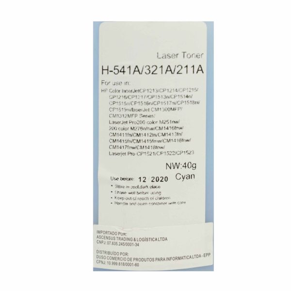 Pó de Toner Compatível HP 541A/321A/211A 1215 CYAN - Imagem 3